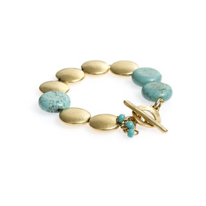 Браслет - Turquoise & gold bead Браслеты