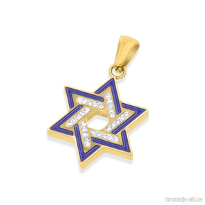 Позолоченный кулон "Звезда Давида" с прозрачными цирконами Украшения Звезда Давида - в золоте и серебре